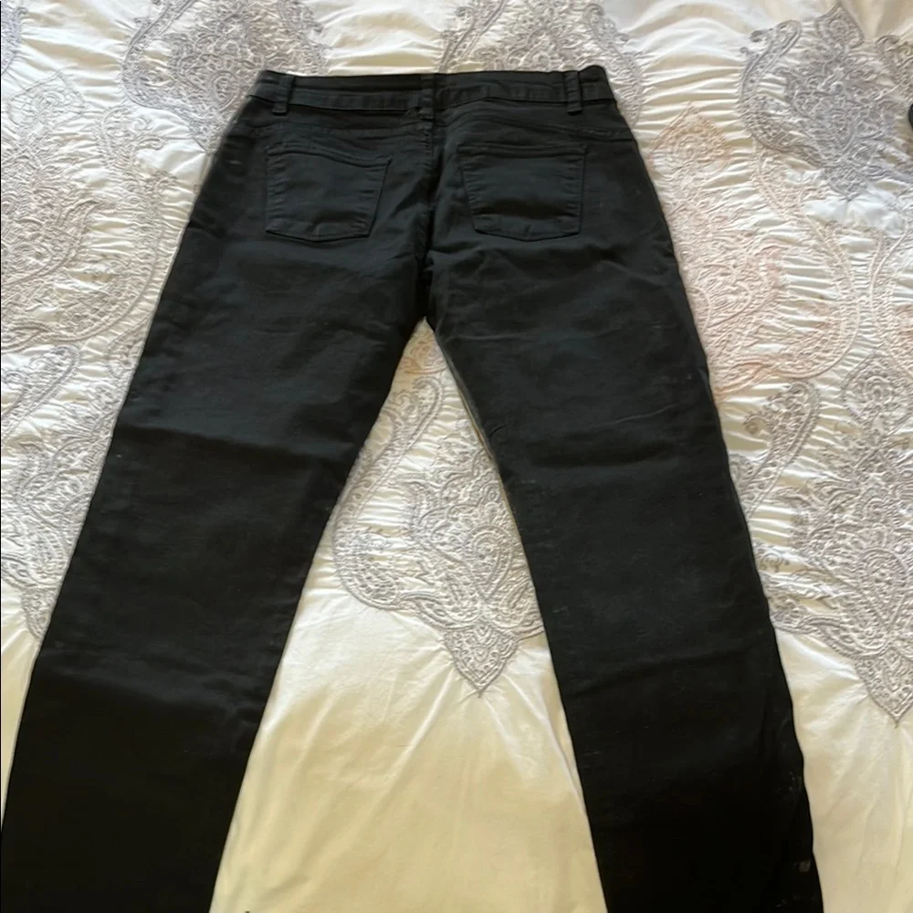 Black Gold Stretchy Jeans with Luxurious Metallic Finish - Picture 2 of 2